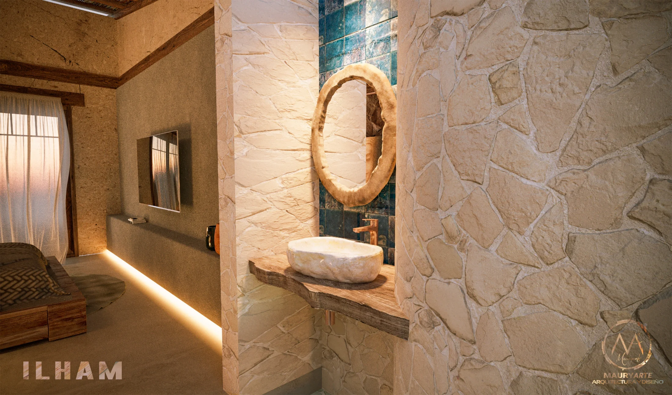 ILHAM - Suite Cabaña & Baño en Piedra Natural